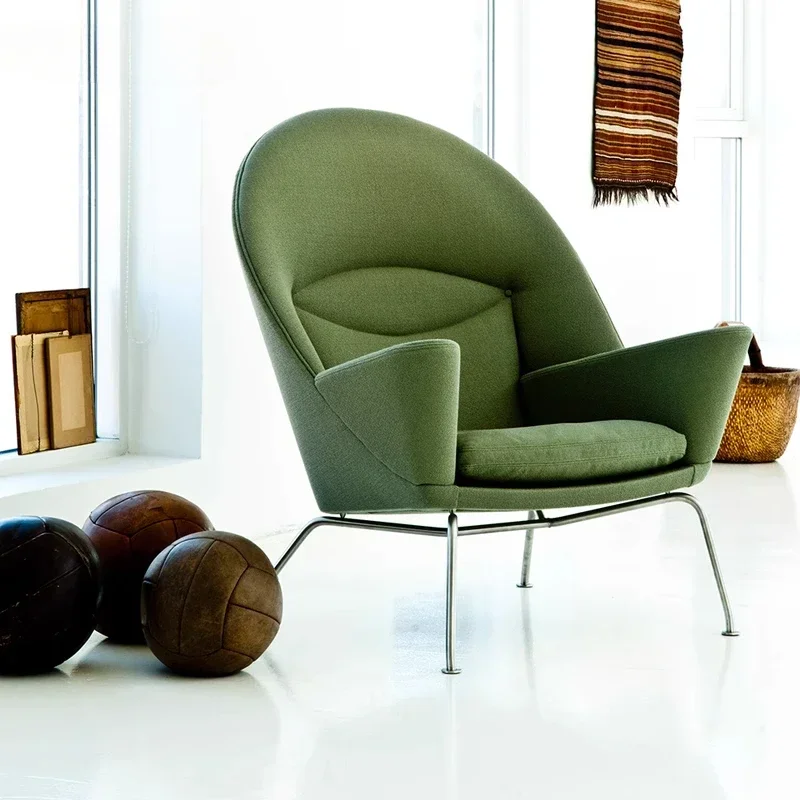 كرسي ترفيهي فردي من القماش الفاخر الخفيف، كرسي منزلي أساسي مريح من القطن عالي الارتداد #4