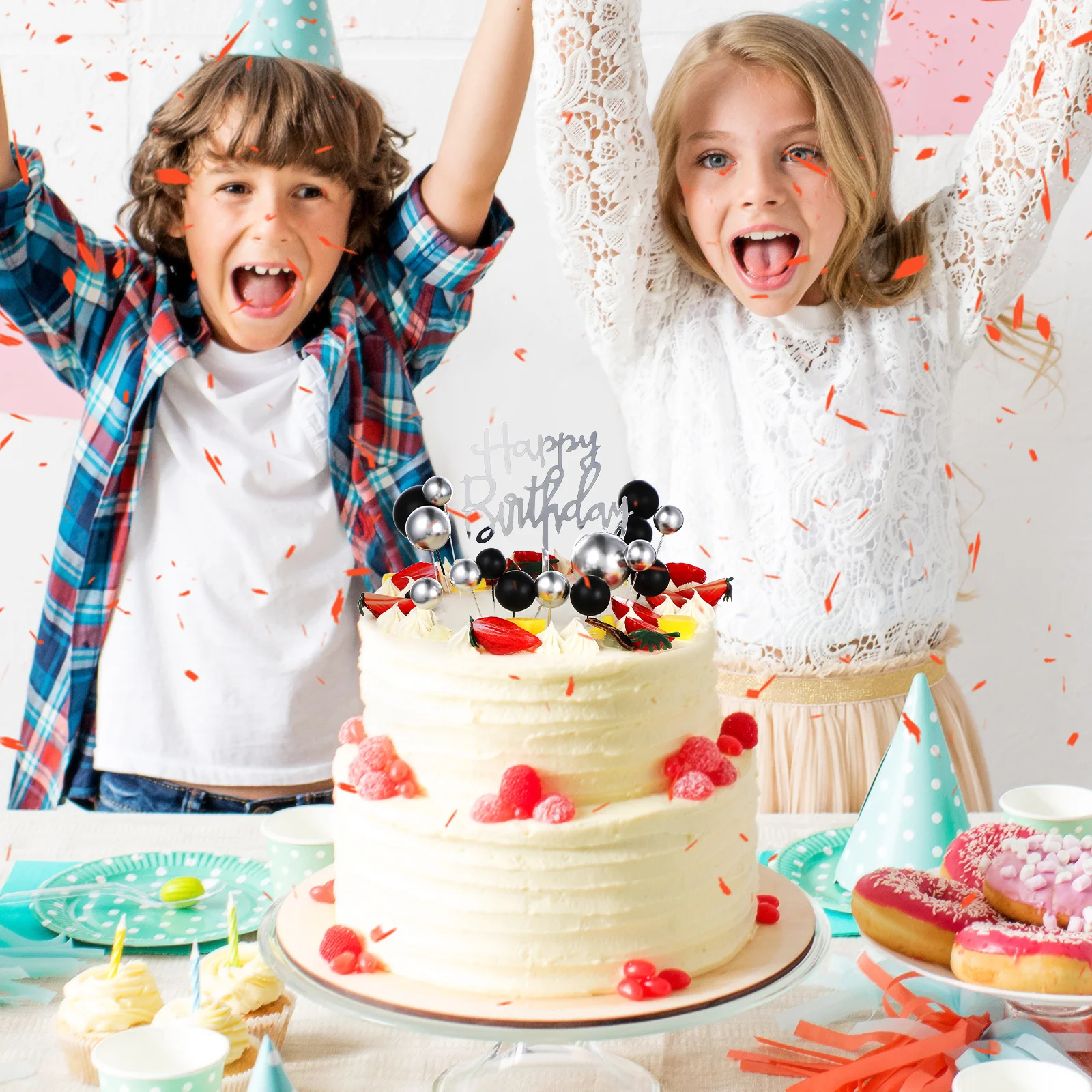 

1 Set Topper Decorations Ball Insert For Birthday Wedding Baby Shower Party Decoration Supplies Balloon Topper Balls Silver Gold