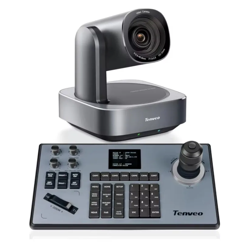 2024High Quality Tenveo 12X 4K HDMI/USB3.0/LAN(PoE) PTZ Camera And PTZ Controller Joystick Keyboard Video Conference System