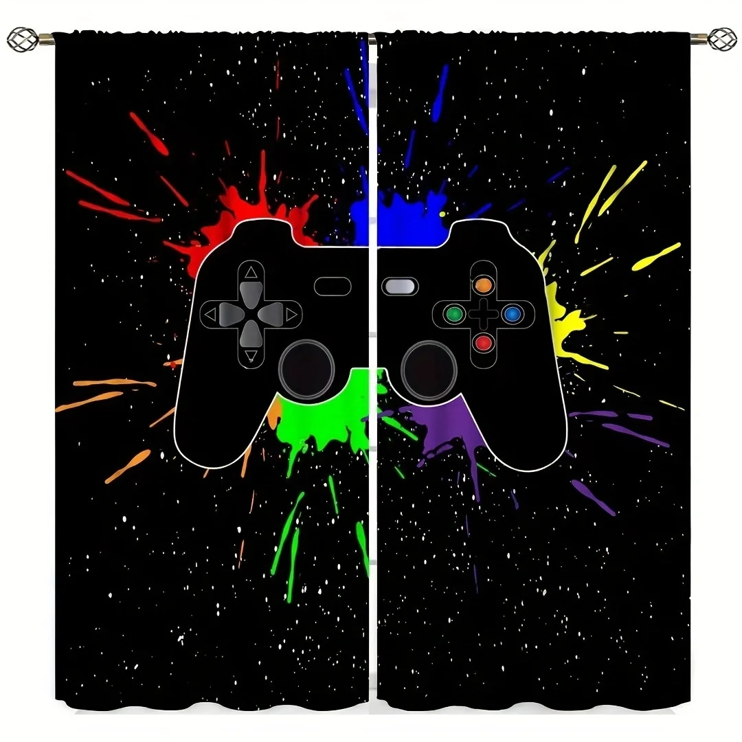 Gaming Console Cafe - 2pcs PS5 Gamepad Curtains for Boys