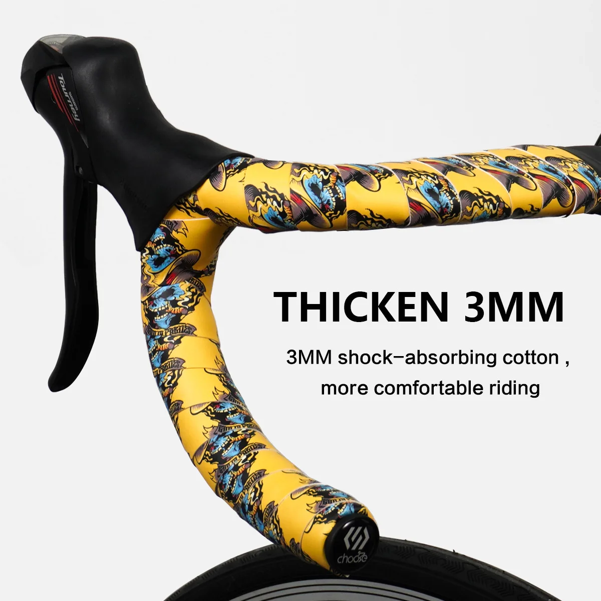 Road Bike Handlebar Tape Non-slip Shock-absorbent Sweat-absorbing Drop Bar Wrap Long Tape for Fixed Gear Bike