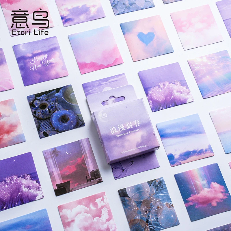 45Pcs/box Beautiful Scenery Stickers Cute Colorful Cloud Stickers Journal Diary Scrapbooking Stationery Decoration Stickers