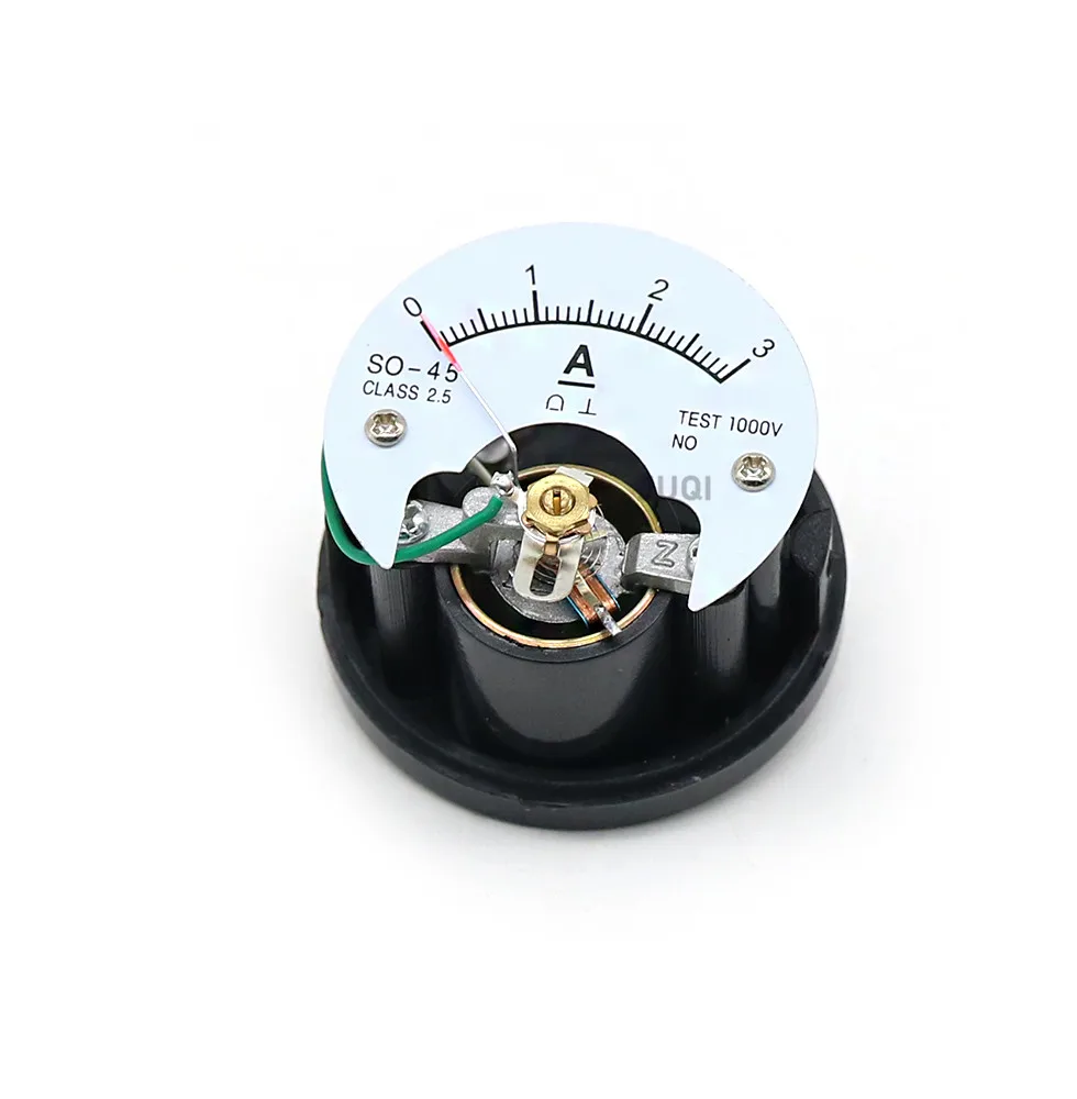 SO-45 Circular DC Ammeter Analog Pointer DC1A2A3A5A10A15A220A30A Electrical Testing Current Tester 47*47mm