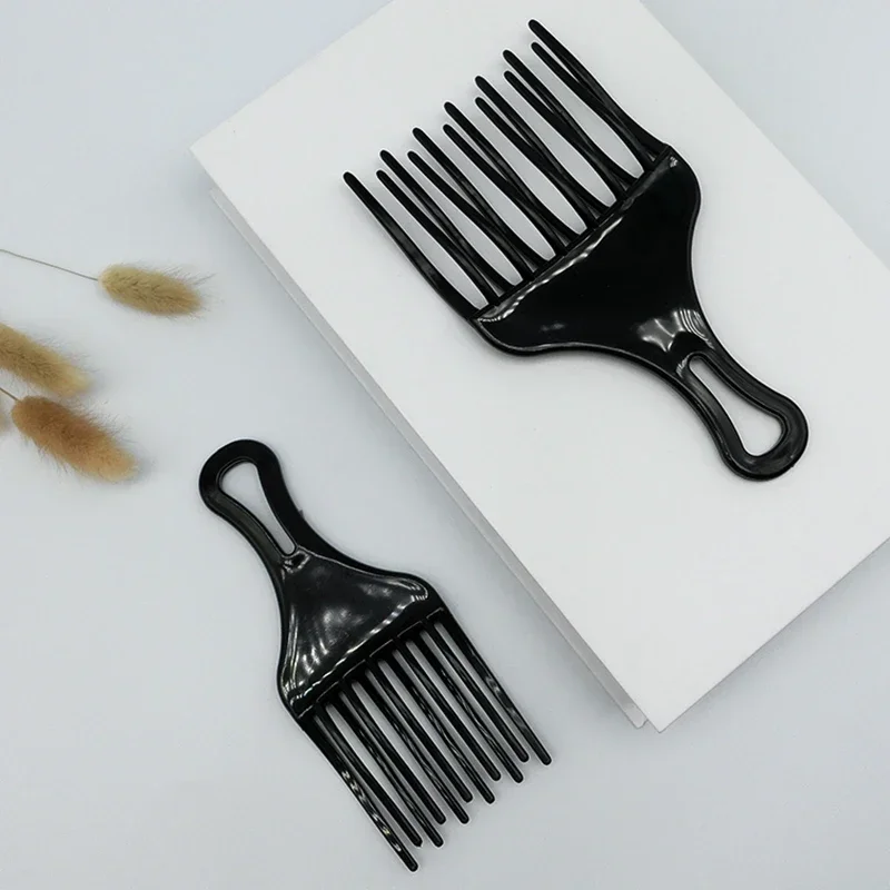 1pc Insert Afro Hair Pick Comb Wide Comb Teeth Hair Fork Brush Man Oil Head Hair Plastic Gear Comb Curly Afro Hairdressing Tools