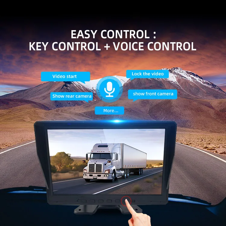 Wemaer 10.1 بوصة AI نظام الكاميرا العكسية كشف مركبات المشاة للشاحنات والمقطورات RVs ومركبات البناء