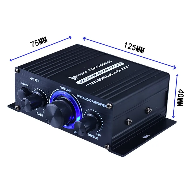 AK-170 Mini amplificatore di potenza portatile compatto da 12 V: venditore caldo ad alte prestazioni per il commercio elettronico transfrontaliero e il commercio estero di Amazon