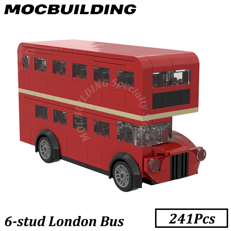

6-Studs London Bus City Car Vehicle MOC Building Blocks Bricks DIY Display Construction Toys Birthday Gifts Christmas Present
