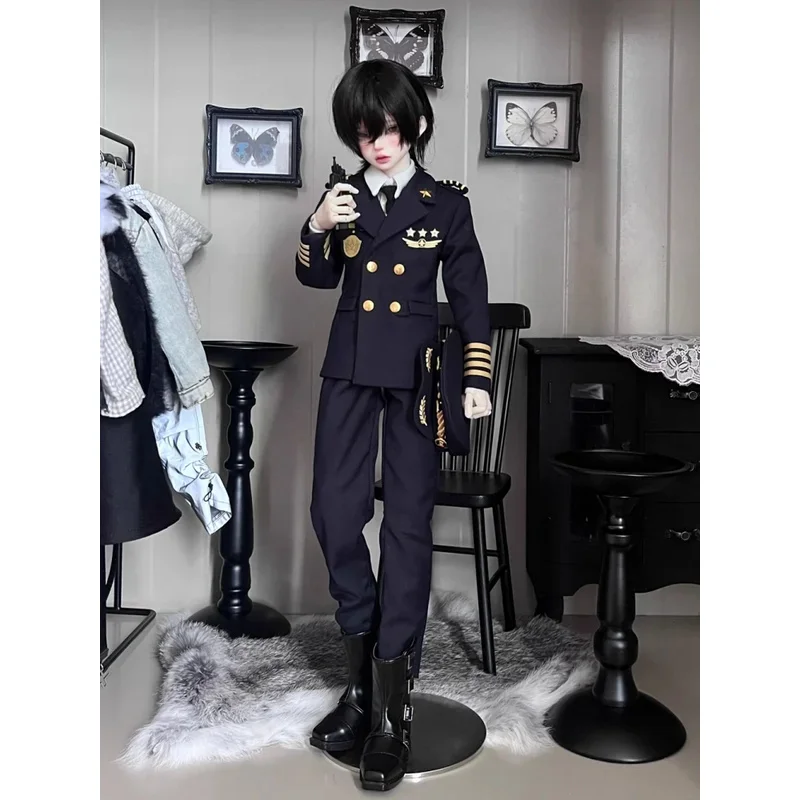 Ubranka dla lalek BJD dla lalek 1/4, modny strój kapitana, zestaw ubrań, akcesoria dla lalek (tylko ubrania, bez lalki)