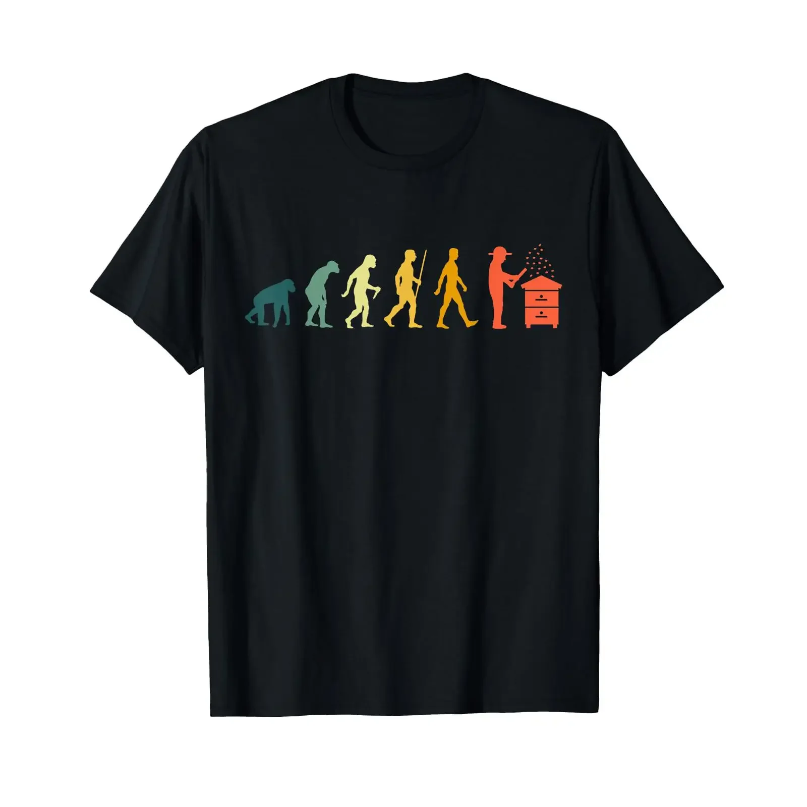 T-shirt Beekeeper Evolution Retro Vintage Beekeeping Honey Bee, vêtements de créateur lavés à l'ancienne, haut pour un usage quotidien, homme