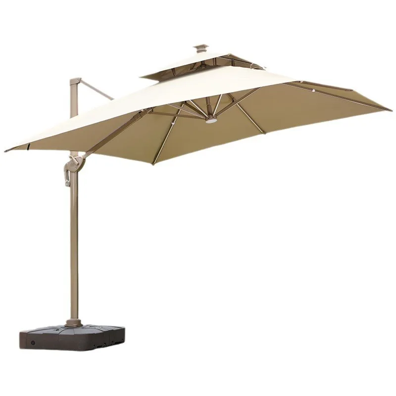 

Outdoor Parasol Solar Light Bar Courtyard Terrace Square Sun Large Roman Umbrella