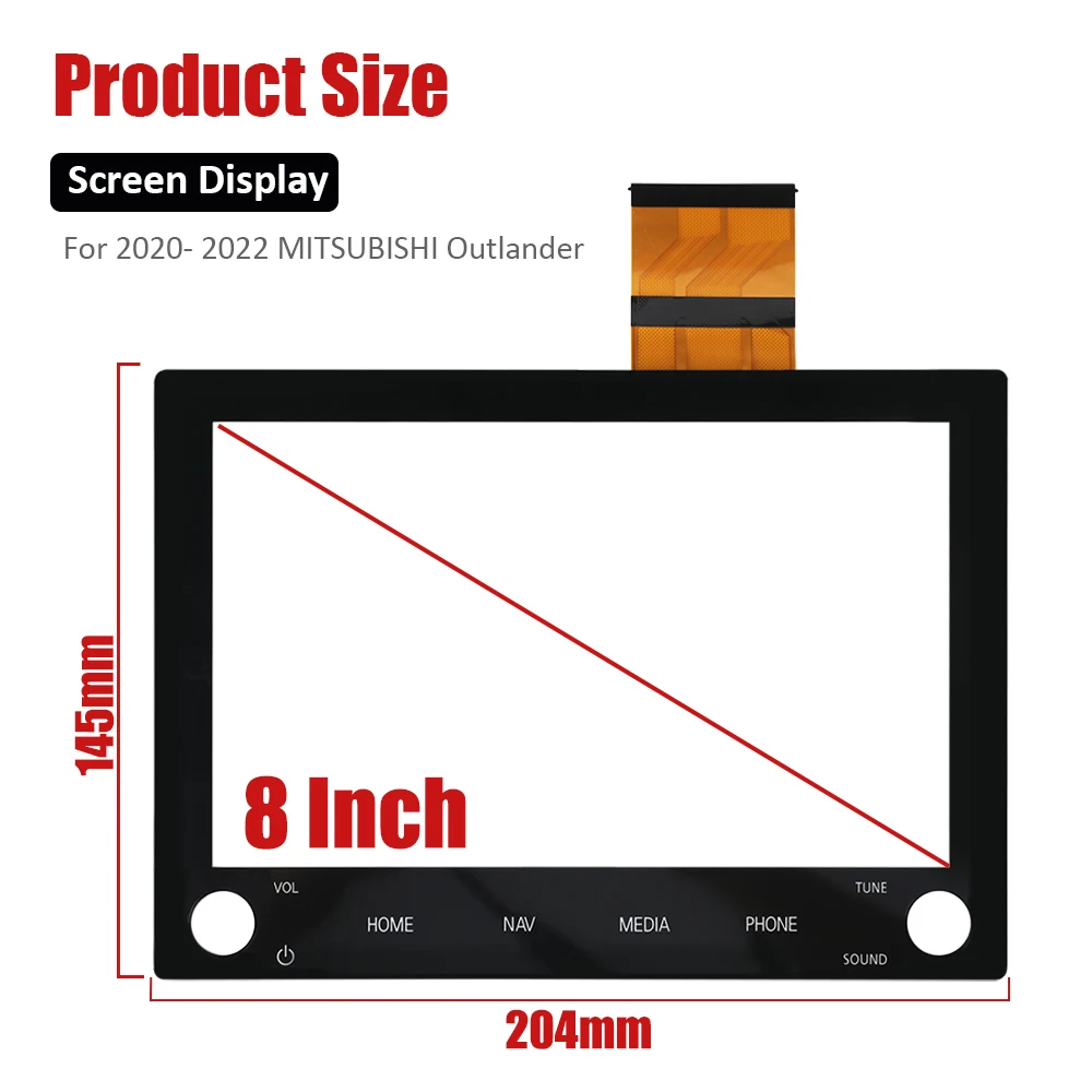 Wholesale 1/3/5/10pcs 8 Inch Touch Screen Panel Digitizer Lens SDA NR-201 For Mitsubishi Outlander Sport 2019-22 Audio Parts
