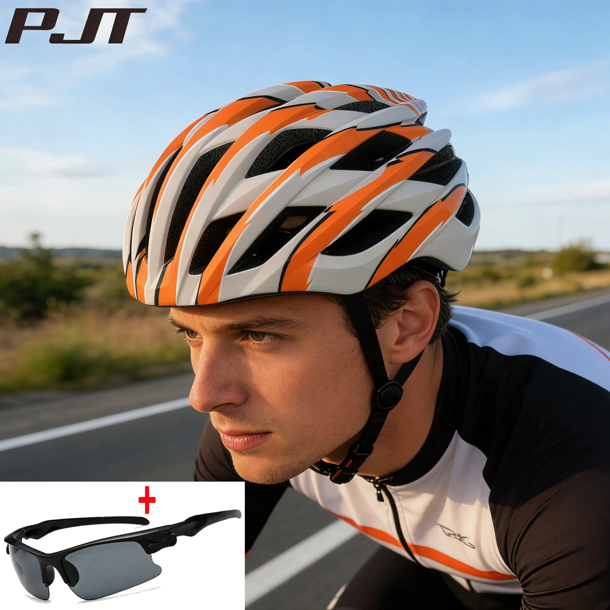 

PJT New Ultralight Cycling Helmet Safety Cap Bicycle Helmet for Women Men Racing Bike Equipment Matte Road MTB Adult Bike Helmet