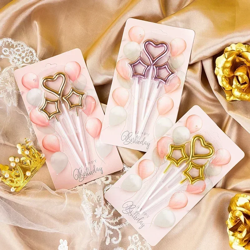 Five-pointed Star Love Birthday Decoration Candles BirthdayCandles For Cake Candle Sparklers Sticks Birthday
