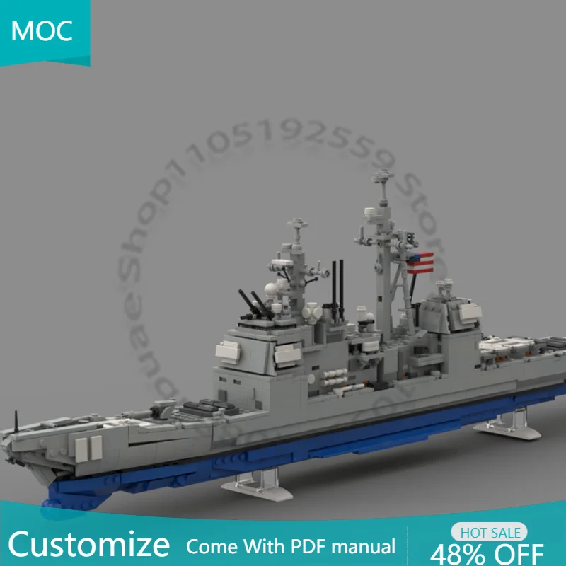 

Набор для сборки 1747 деталей: серия War CG-73 USS Port Royal MOC, модульный конструктор, развивающая технология, DIY, подарок для мальчиков на праздники