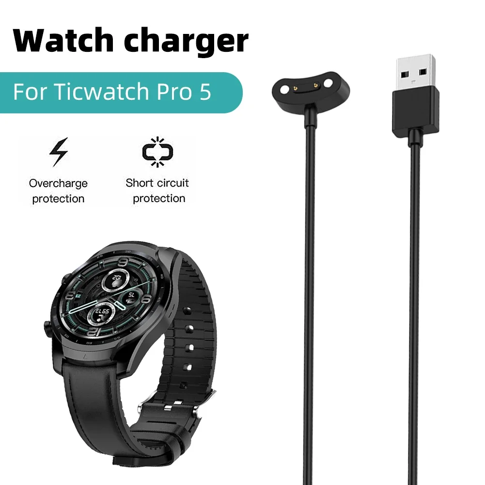 Magnetic Charging Dock For Ticwatch Pro 5 / 3 Ultra GPS / 3 Lite /E3 / Pro X Smart Watch USB Stand Charger Charging Cable