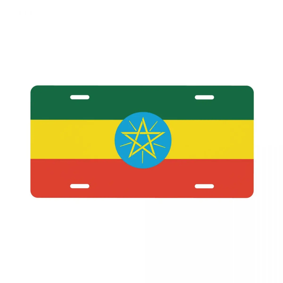 Ethiopia Flag Pattern car license plate decoration 15cmX30cm