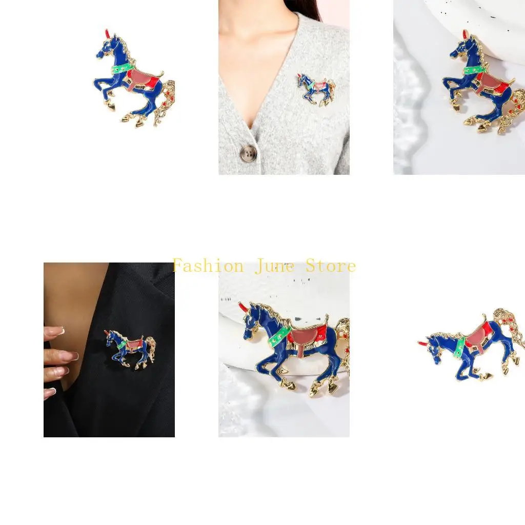 N5KA Elegant Unicorns Pin Vintage Design Secure Fasten for Outings and Gatherings