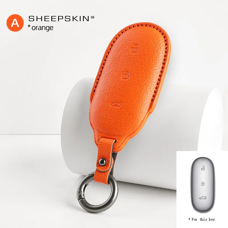 Car Styling Key Case Goat skin Fob For Li Lixiang L6 L7 LEADING IDEAL L8 L9 MAX Key Case Buckle Bag  Shell Car Accessories