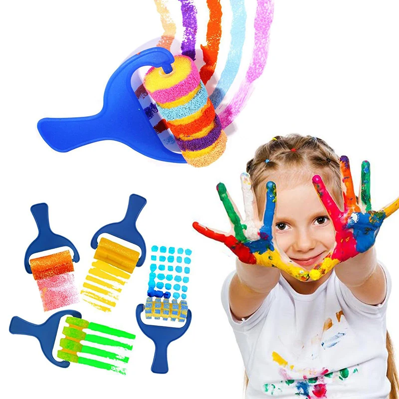 Painting Sponge Brush Set Children Drawing Toys EVA Stamp Art Rubbings Graffiti Roller Tools Early Education DIY Puzzle Toy TMZ