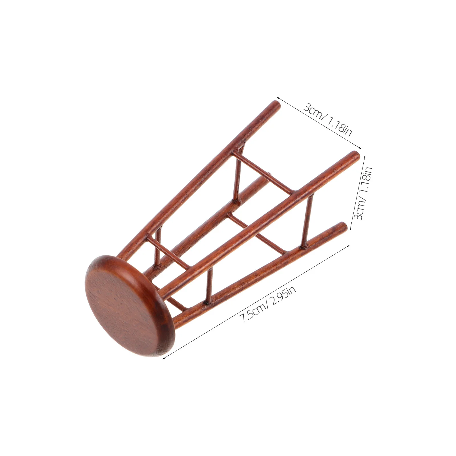 Rustieke miniatuur houten poppenhuis barkruk kleine ronde stoel hoge kruk voor sprookjestuin mini-meubeldecoratie