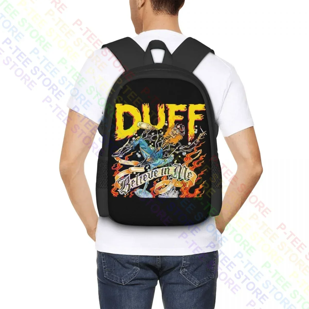 Duff Mckagan Believe In MeBackpack حقيبة مدرسية للسفر ذات سعة كبيرة