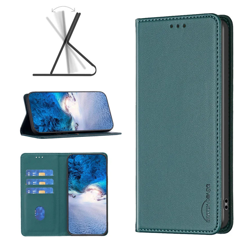 Ultra Thin Magnetic Leather Phone Case For Xiaomi POCO C31 C55 F3 F5 M3 X5 Pro X3 Nfc Flip Card Slot Wallet Cover