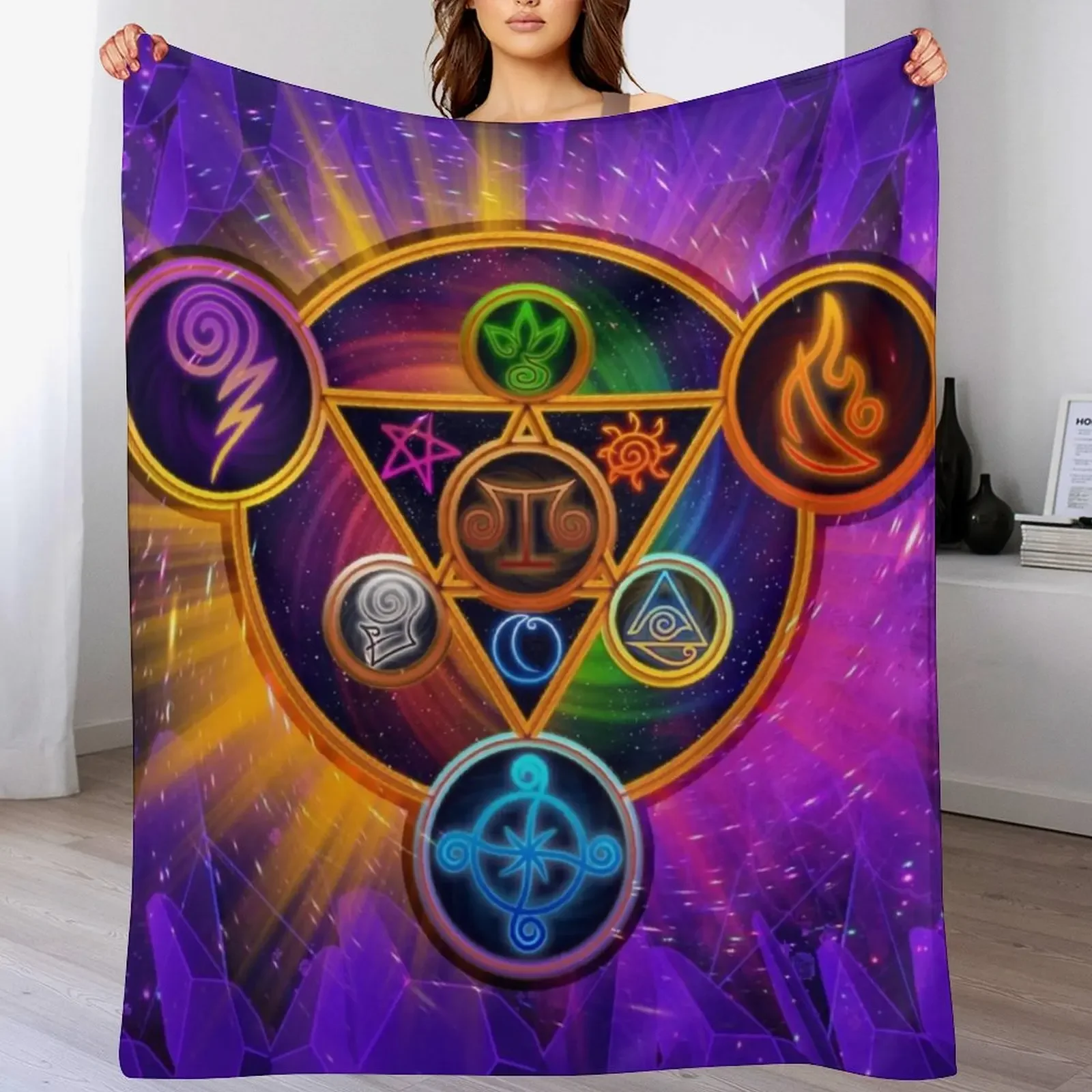 

Wizard101 - The Spiral Schools Throw Blanket Kid'S Custom Sofa Quilt Sofa Throw Blankets