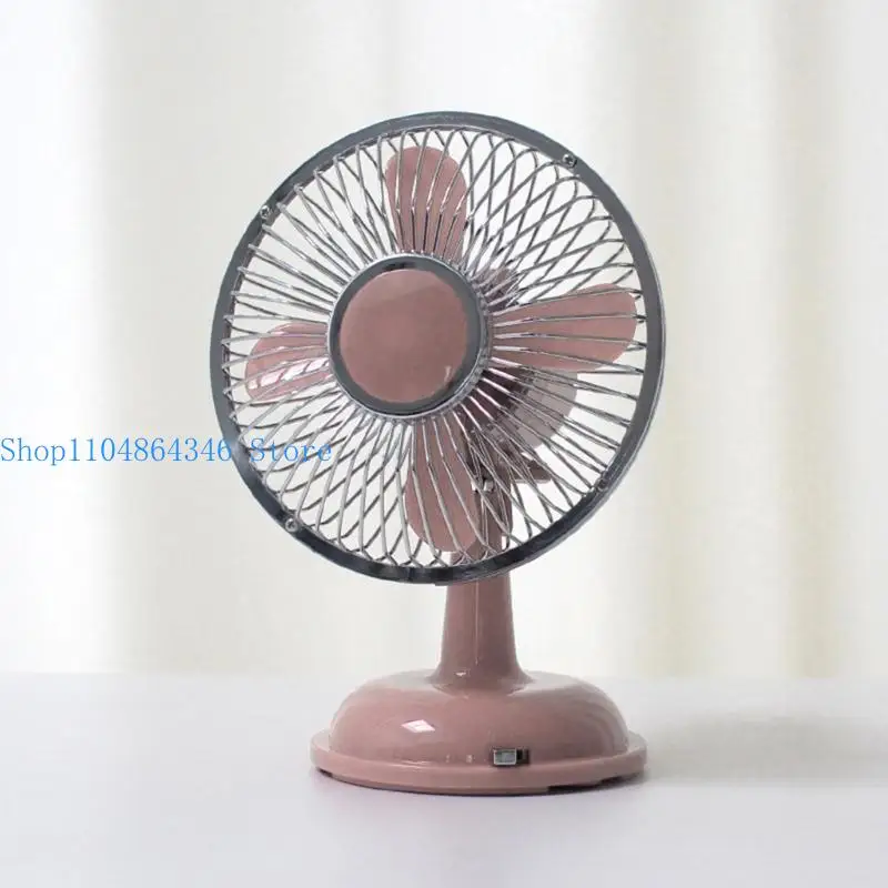 652F Small Table Fan 5.7inch Oscillating Table Fan 2 Speed USB/AA Battery Desk Fan