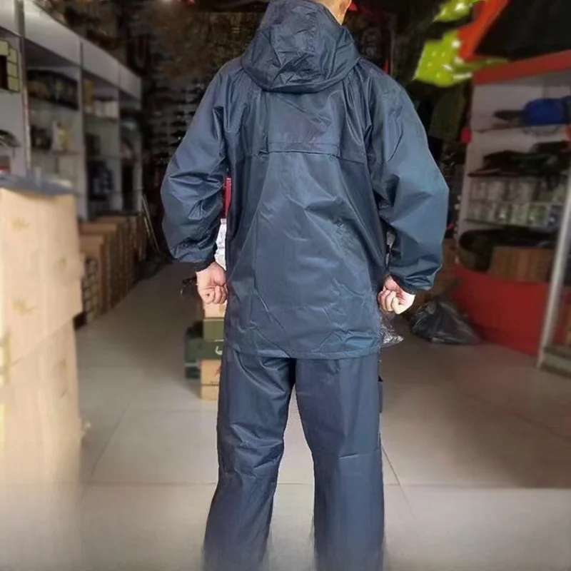 

Camouflage Separate Raincoat Military Fanxi Rain Pants Deep Blue Rescue Heavy Rainproof Waterproof Clothing Unisex Outdoor Sp...