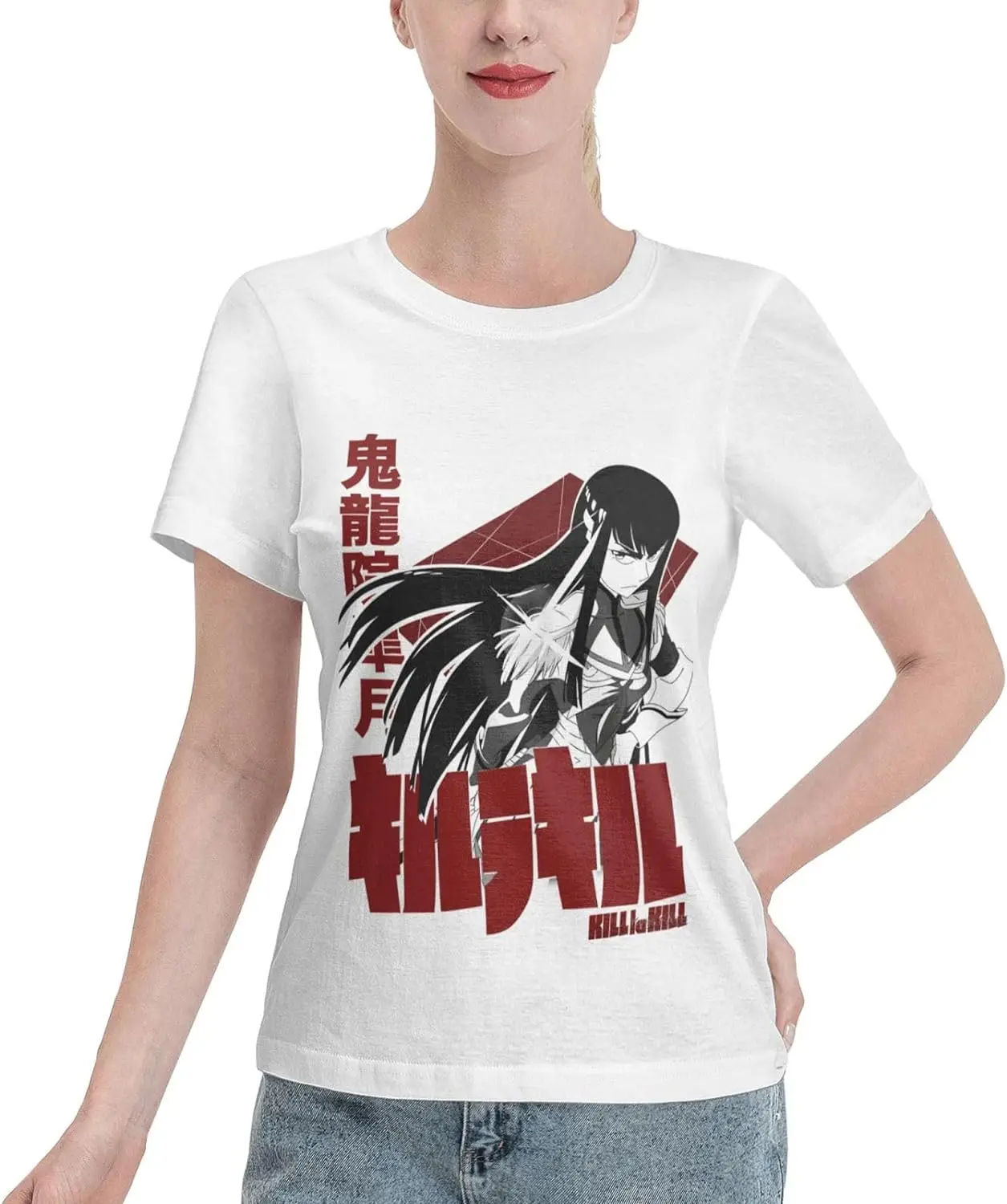 

Anime T Shirt Womens Summer Cotton Tee Round Neck Tops Casual Short Sleeve Shirts