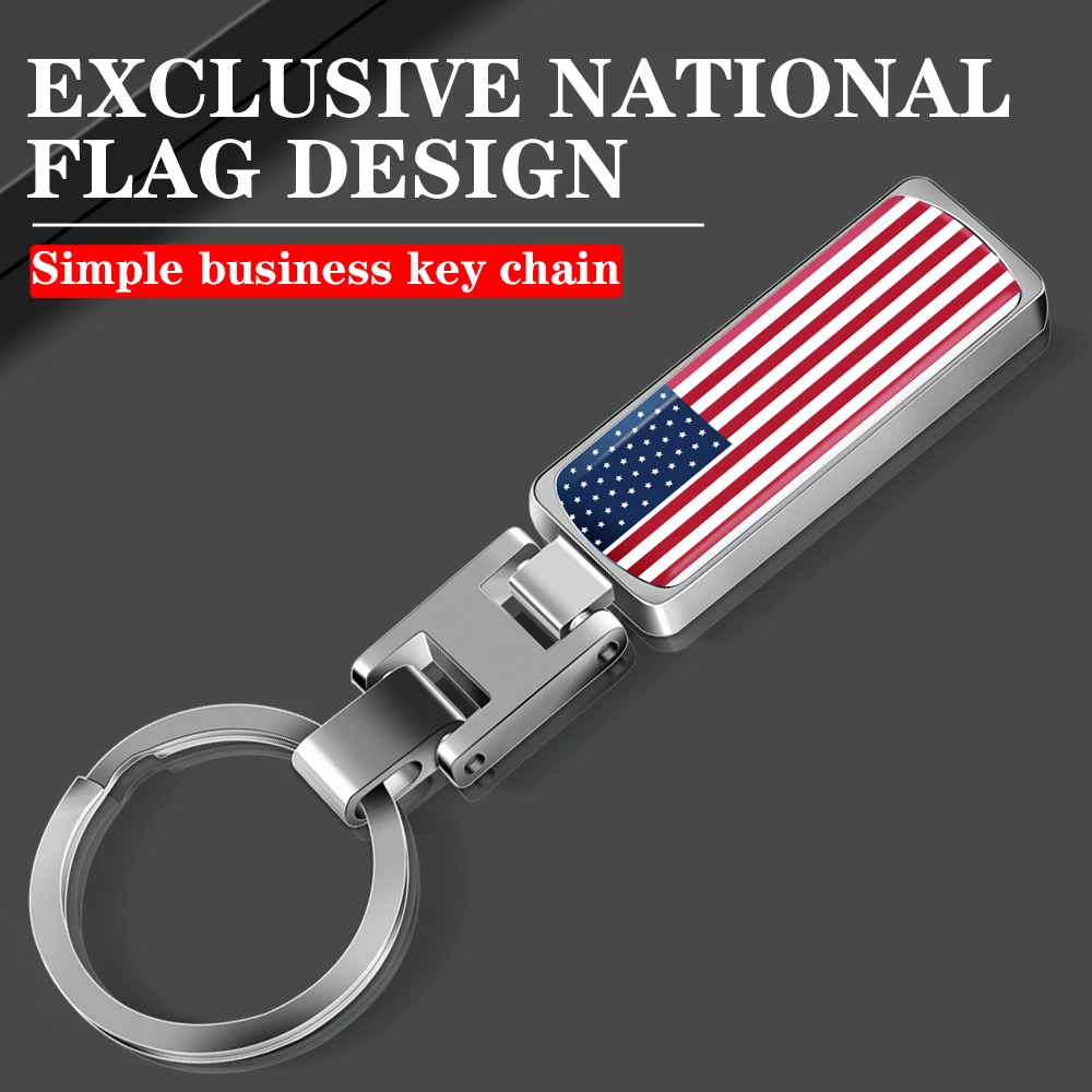 Car Styling Keyring National Flag USA Badge Keychain Key Holder Decor For Tesla Model 3 Model Y Model Y Juniper Model 3 Highland - view 2