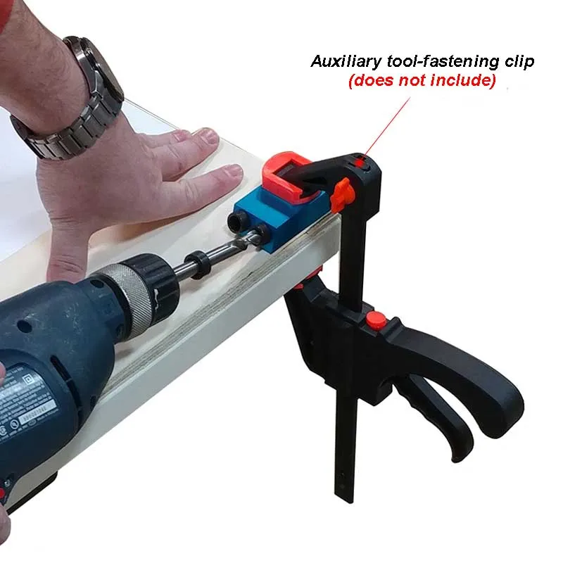 ZK30 15 Degree Oblique Hole Locator Angle Drilling Locator Aluminium Woodworking Drill Bits Jig Clamp Kit Guide Wood Hand Tools