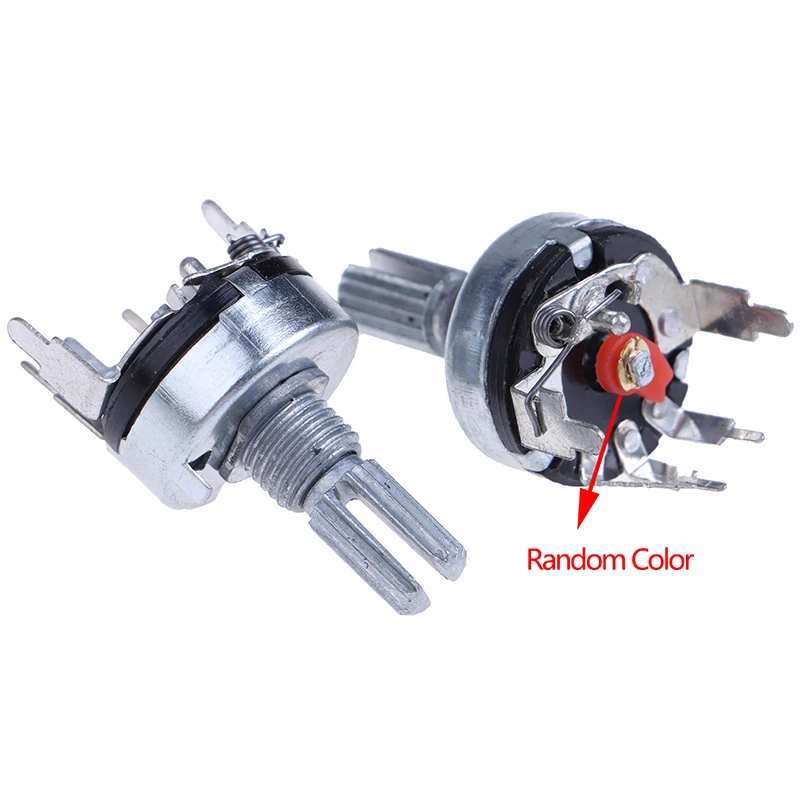 5 pz RV17 con interruttore potenziometro maniglia lunghezza 15mm 5pin B1K 2K 5K 10K 20 50K