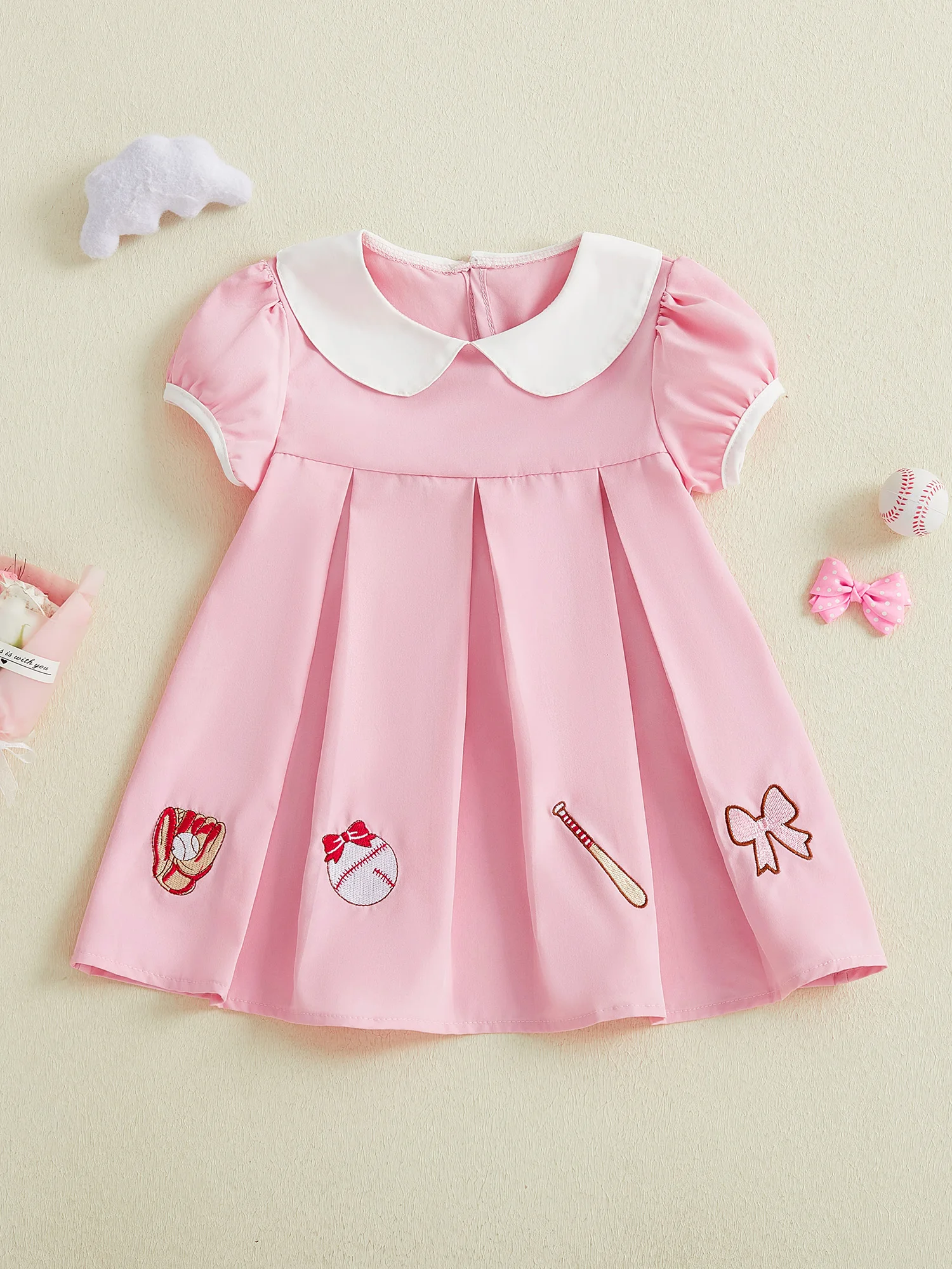 

Очаровательное стильное платье с рюшами и рукавами и круглым вырезом для маленьких девочек, летний наряд для пляжной вечеринки