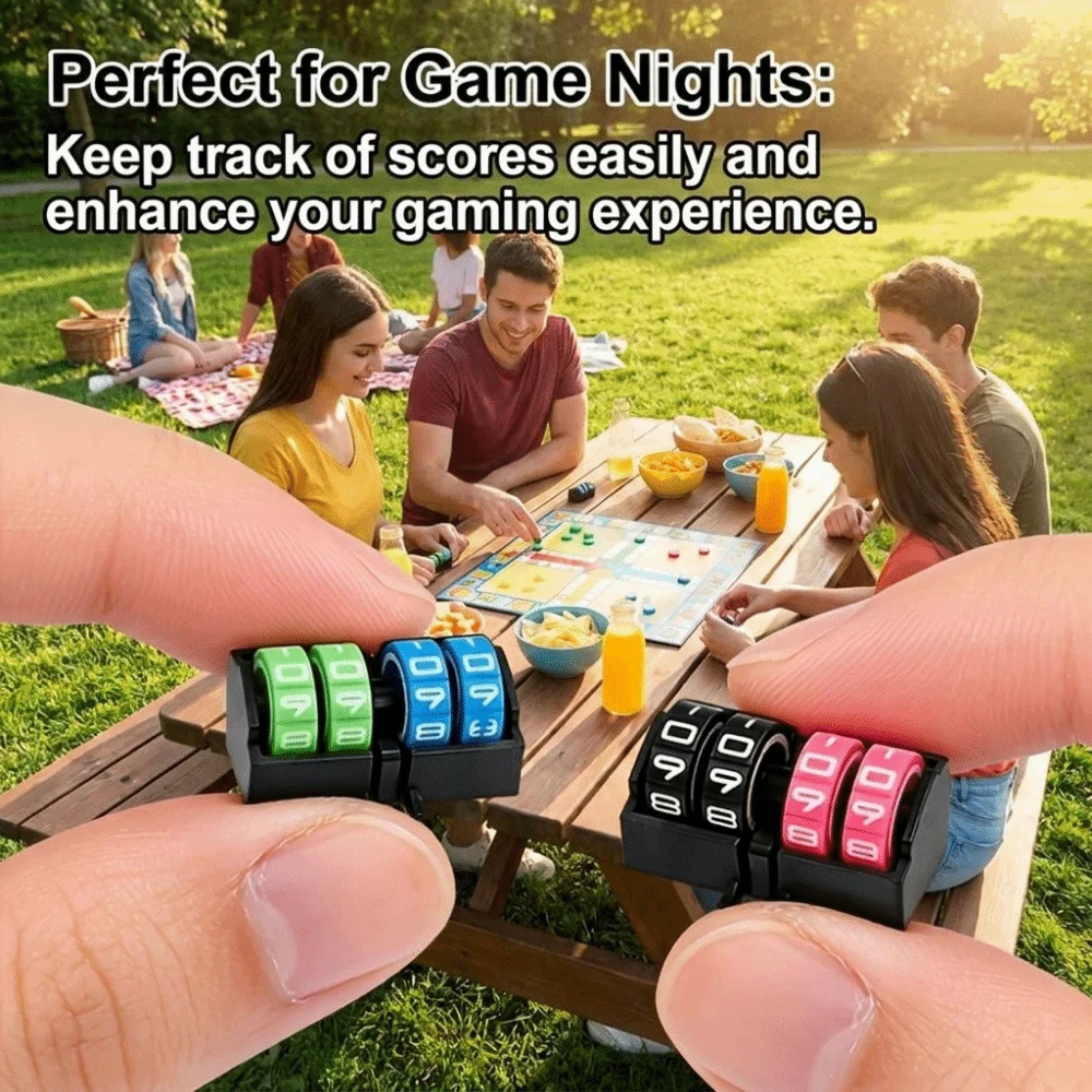

4 Digit Wheel Board Games Score Counter Date-Time Display Rotating Number Dials Tally Tracker Number Dials Adjustable