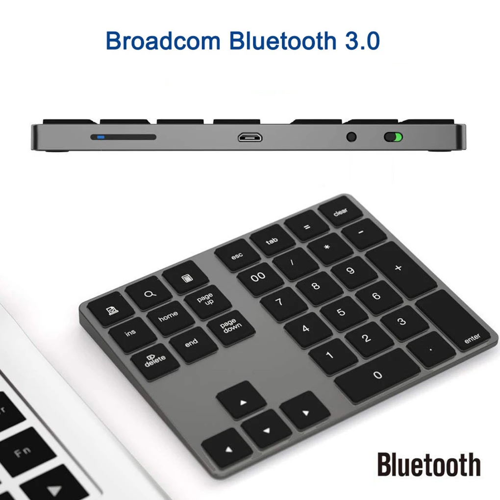 Wireless Keyboard Handheld Travel Alloy Small Receiver Strong Stability Ergonomics Pocket Keypad Home Computer Tablet