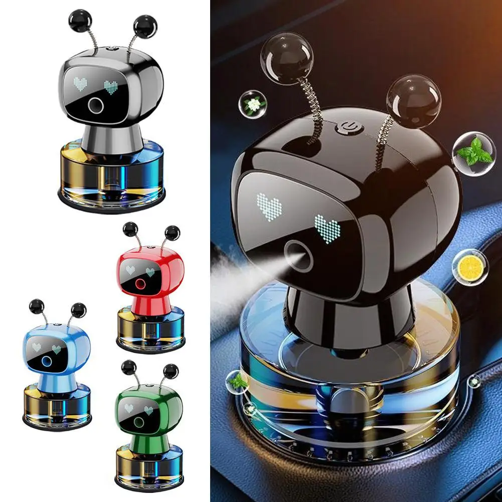 Smart Rechargeable Car Air Freshener,Automatic Aromatherapy Sensing,Car Decor Design,Auto-Spray&Ignition Diffuser Robotic W Q4P2