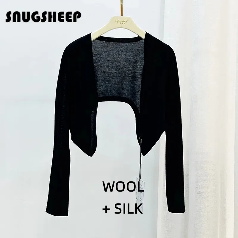 sun proof wool cardigan thin spring women white top fashion sweater womens black summer clothes woman knitted tops luxury cute