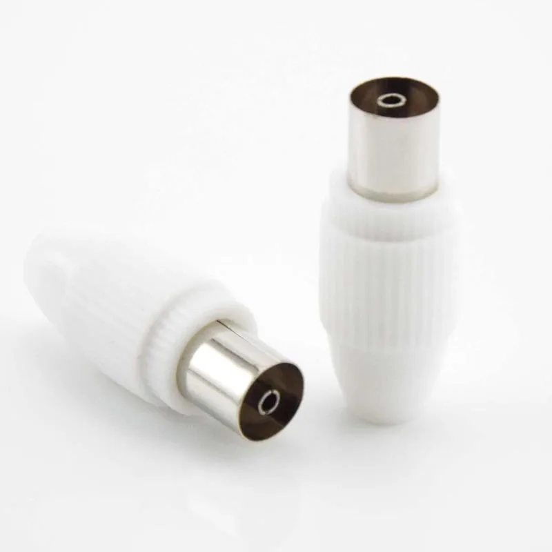 75-5 لحام مجاني RF التلفزيون ذكر أنثى التوصيل 9.5 TV RF محطة هوائي موصل أبيض اللون 9.5 فيديو محول القابس C1 #4