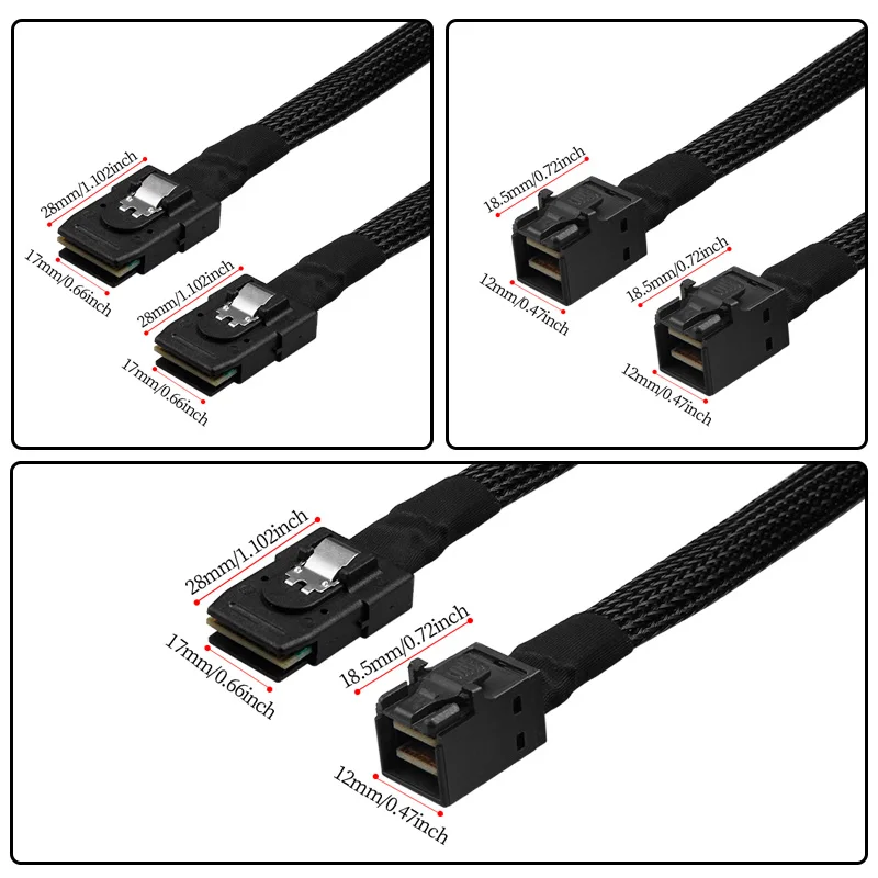 Mini SAS HD data cable, embedded server, hard drive, Raid cable, Mini SAS 8643 to SFF 8087, 50cm 100cm 200cm