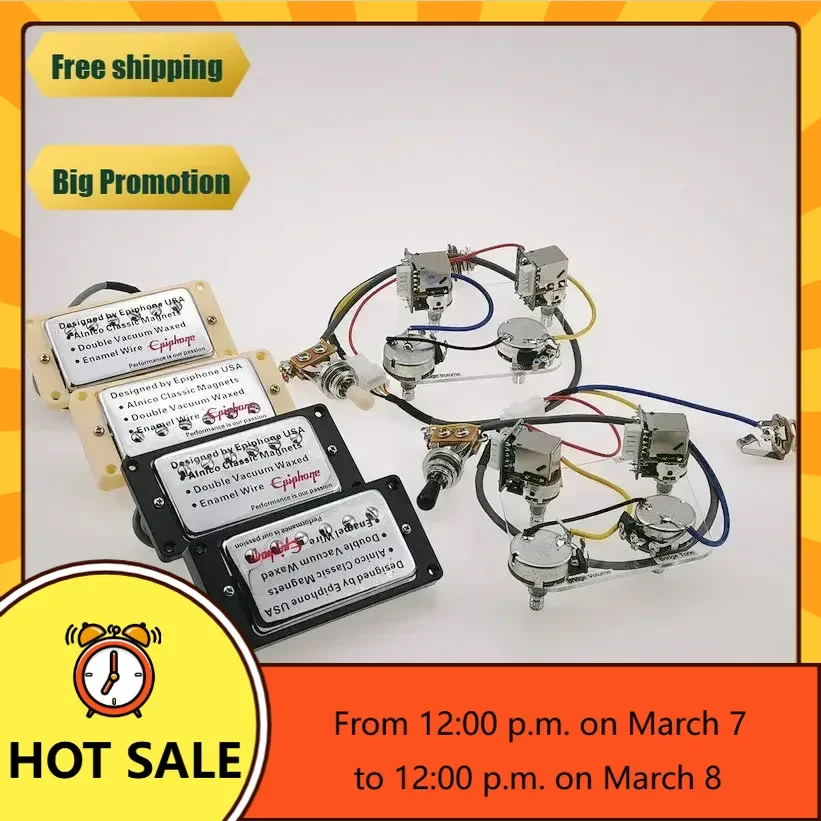 

QX-Music Store-Guitar Pickups Standard Humbucker Pickups Alnico 4C with Pro Wiring Harness