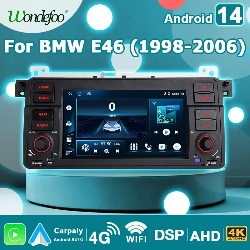 2 DIN 7 ''schermo Wireless Carplay Android 14 autoradio autoradio per BMW E46 M3 Rover75 MGZT 1998-2006 lettore multimediale