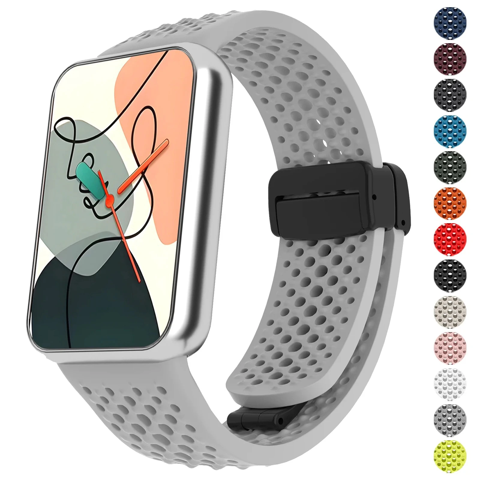 Silikon-Magnetarmband für Xiaomi Mi Band 10 Pro 9 Pro 8 Pro, atmungsaktives Sportarmband für Redmi Watch 6 5 4, Armband Correa