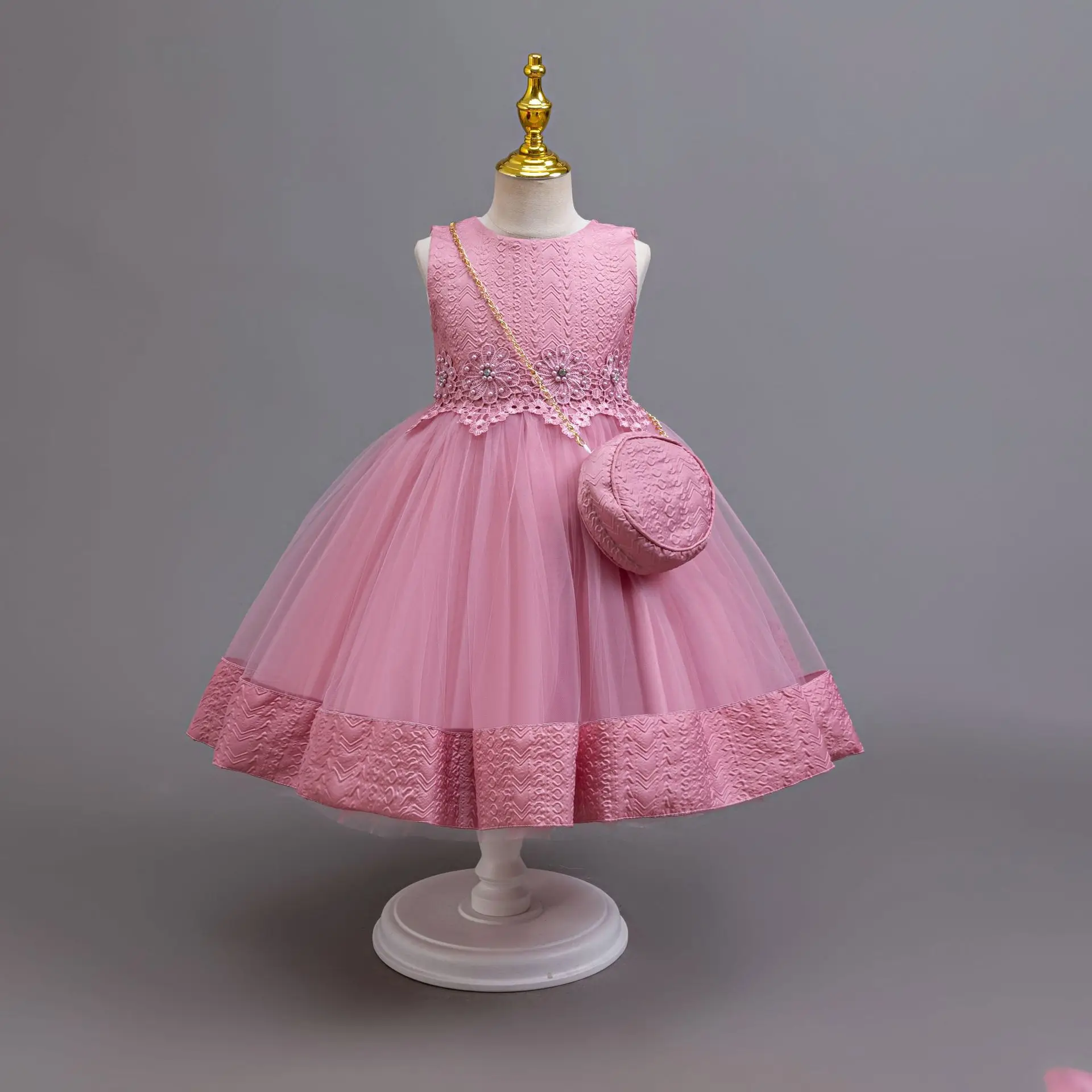 طقم فستان الأميرة للأطفال على شكل زهرة عتيقة من HETISO بأكمام طويلة راقية للأطفال والبنات فستان رسمي للحفلات هدية عيد الميلاد