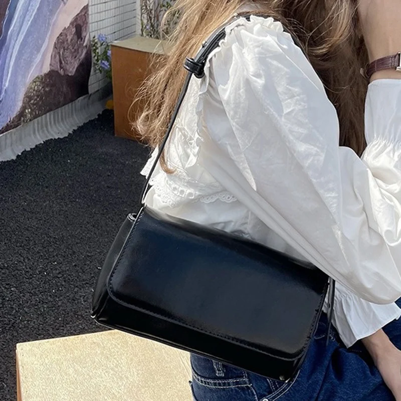 

Women Vintage Simplicity Brown Shoulder Bag Lady Classic Adjustable Strap Crossbody Bag Female New Casual Versatile Square Bag