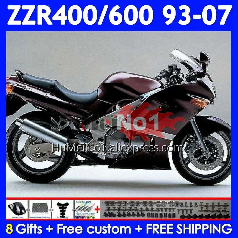 ZZR-400 For KAWASAKI NINJA ZZR 400 1993 1994 1995 1996 1997 Wine red 1998 238No.20 ZZR400 99 00 01 02 03 04 05 06 07 Fairing