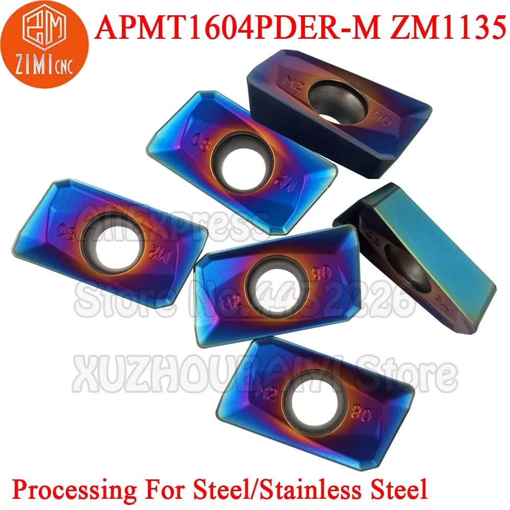 Imagem -06 - Pder Apmt 1604 Inserções de Trituração do Carboneto Ferramentas Torneamento Cnc Cortador Lâmina para Bap 400r Apmt1604pder-m Zm1135 Apmt1604pder m Apmt1604