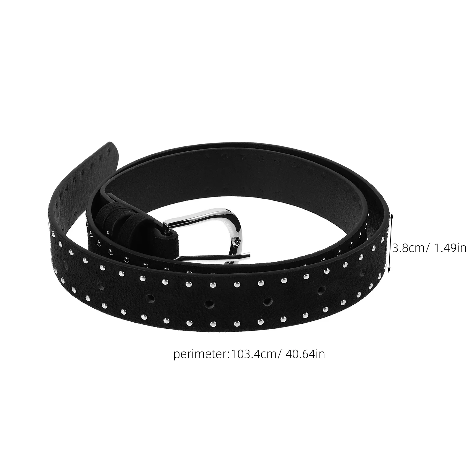 الجلد المدبوغ رصع حزام للنساء النمط الغربي فاسق حزام قابل للتعديل خمر مشبك حزام العصرية السيدات الخصر سلسلة ل #2