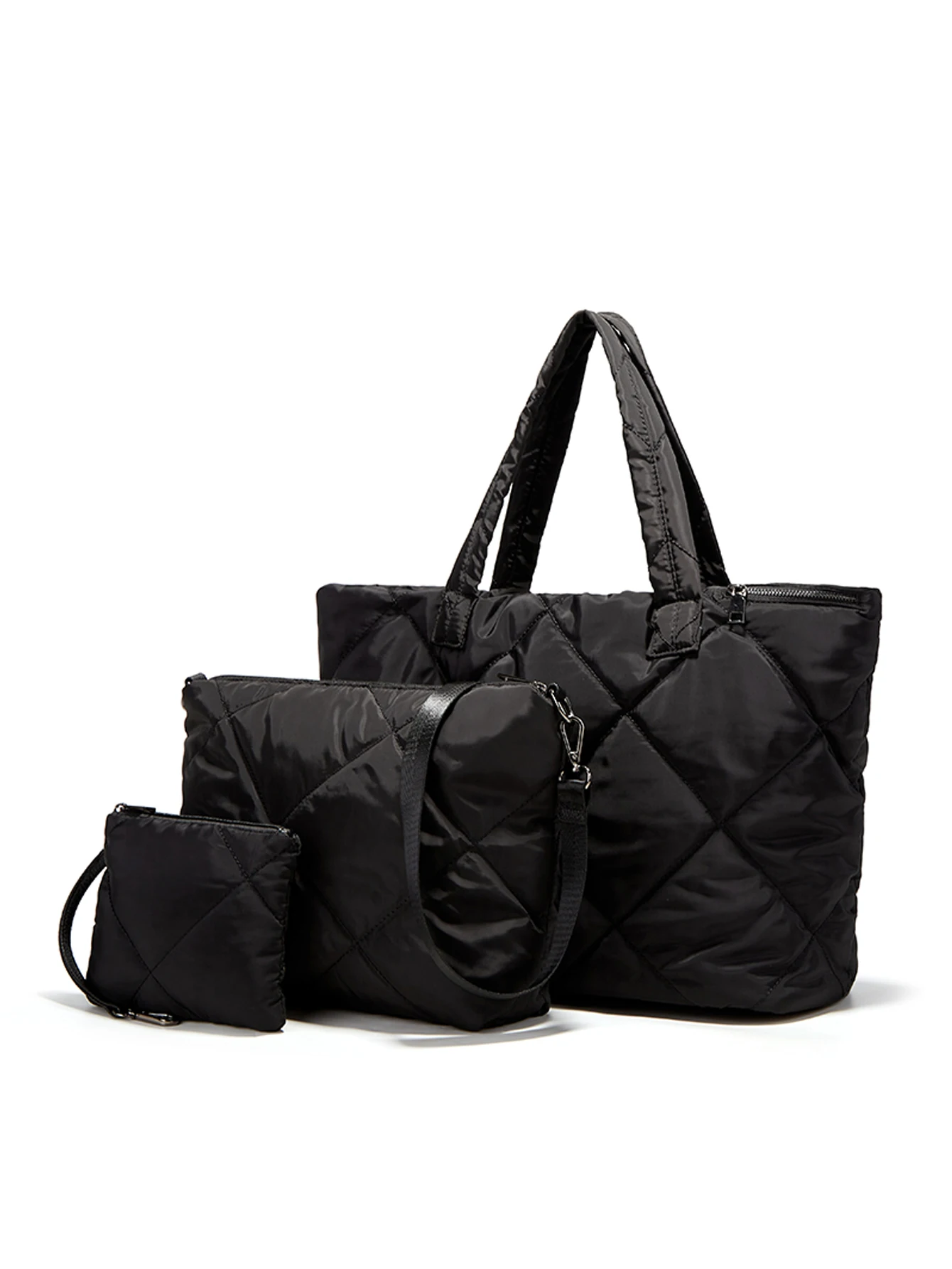 طقم مكون من 3 قطع بتصميم جديد خفيف الوزن وسعة كبيرة وحقيبة كروس نسائية متعددة الاستخدامات محمولة باليد والكتف #1