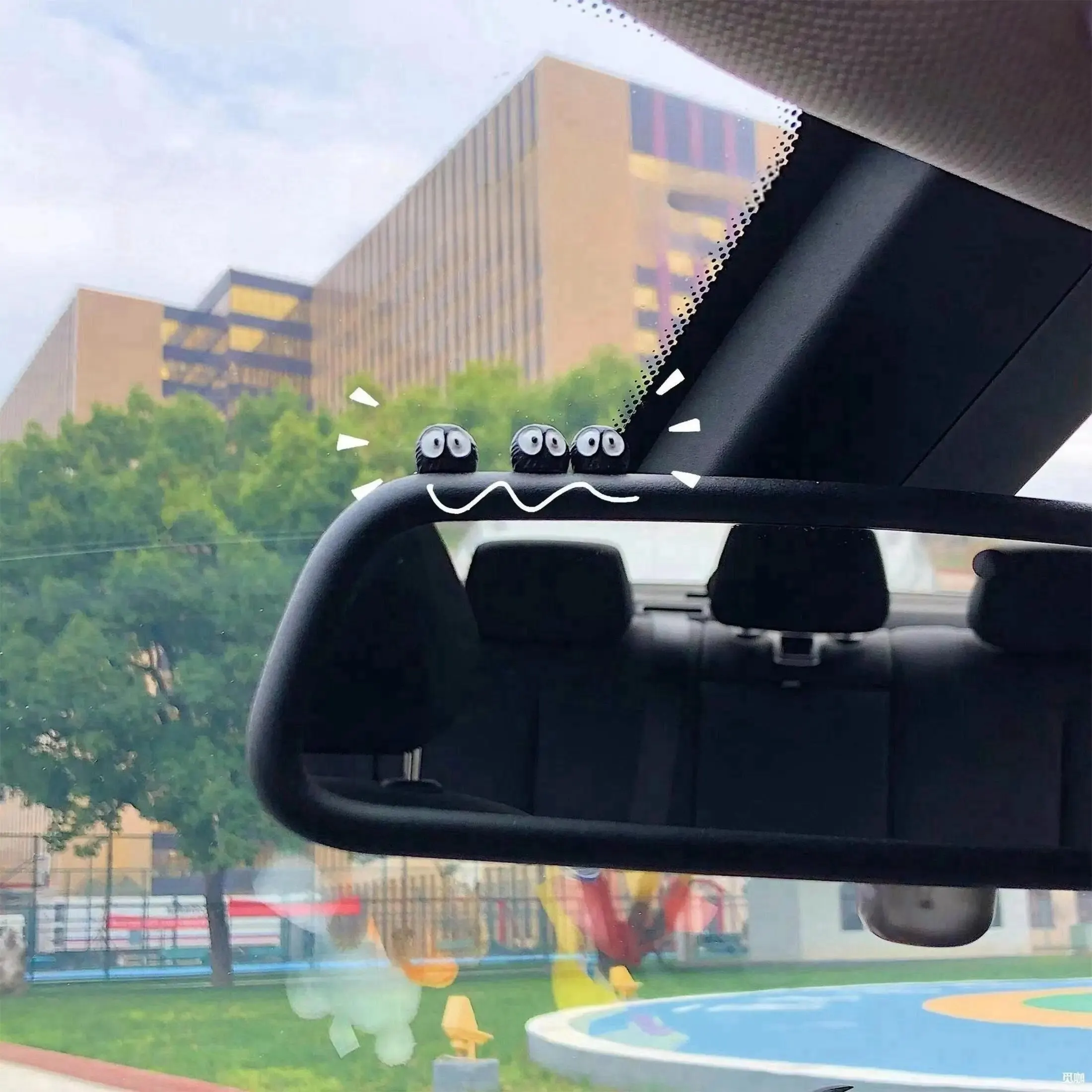 

6pcs Car Small Black Coal Ball Ornaments Car Rearview Mirror Center Console Decoration Electric Car Interior Supplies